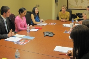 Professor Shelton-Colby's class presents their practicum findings.